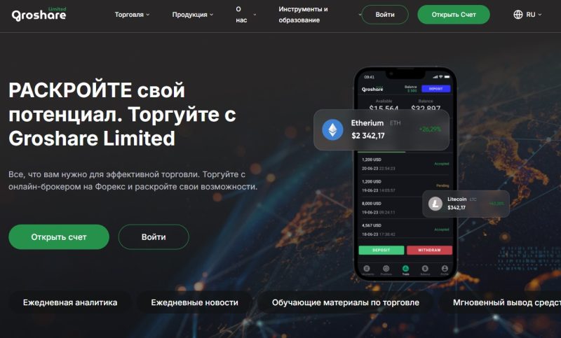 Стандартный лжеброкер Groshare Limited (grosharelimited.com) — обманывает наивных пользователей! - 1