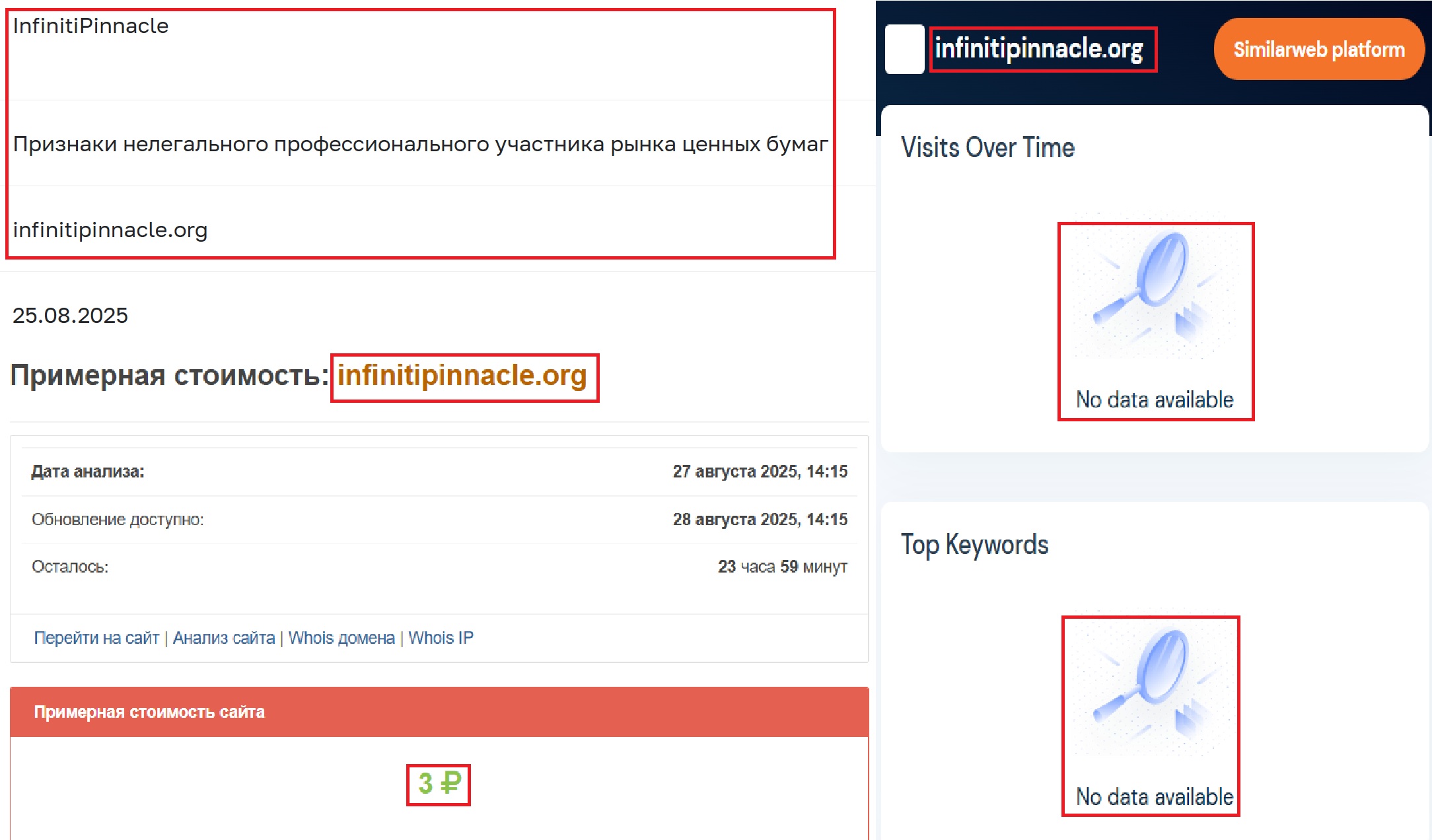 Лжеброкер Infiniti Pinnacle (infinitipinnacle.org). Отзывы и возврат денег - 3