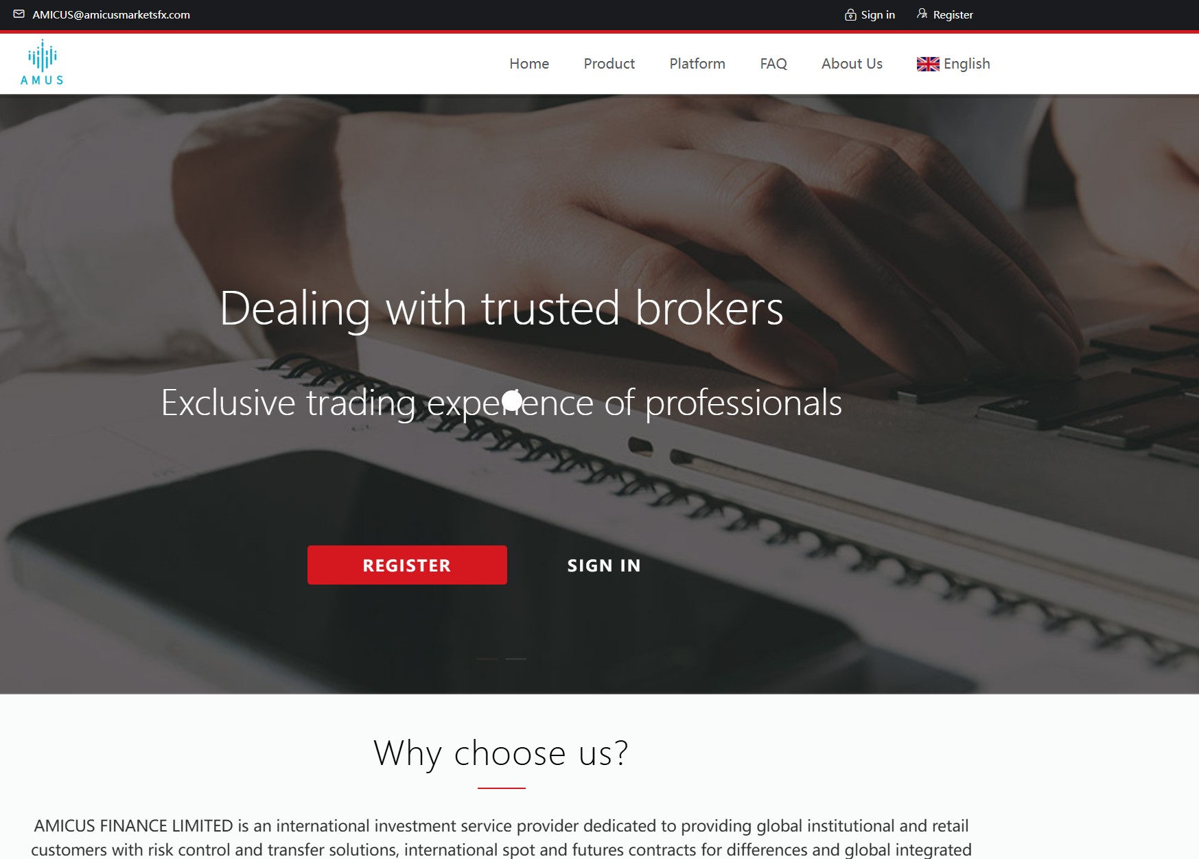 Мошеннический брокер AMICUS FINANCE LIMITED (amicusmarketsfx.com). Отзывы и возврат денег - 1