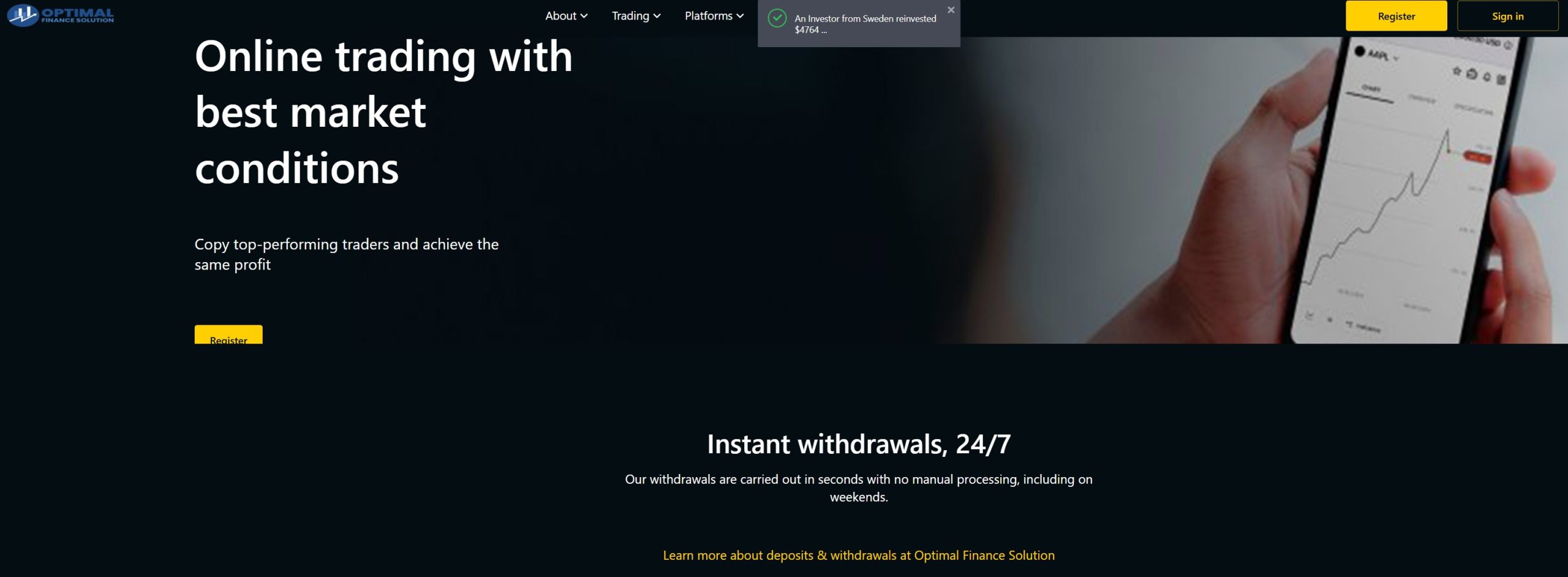 Мошеннический брокер Optimal Finance Solution (optimalsolutionhub.com). Отзывы и возврат денег - 1
