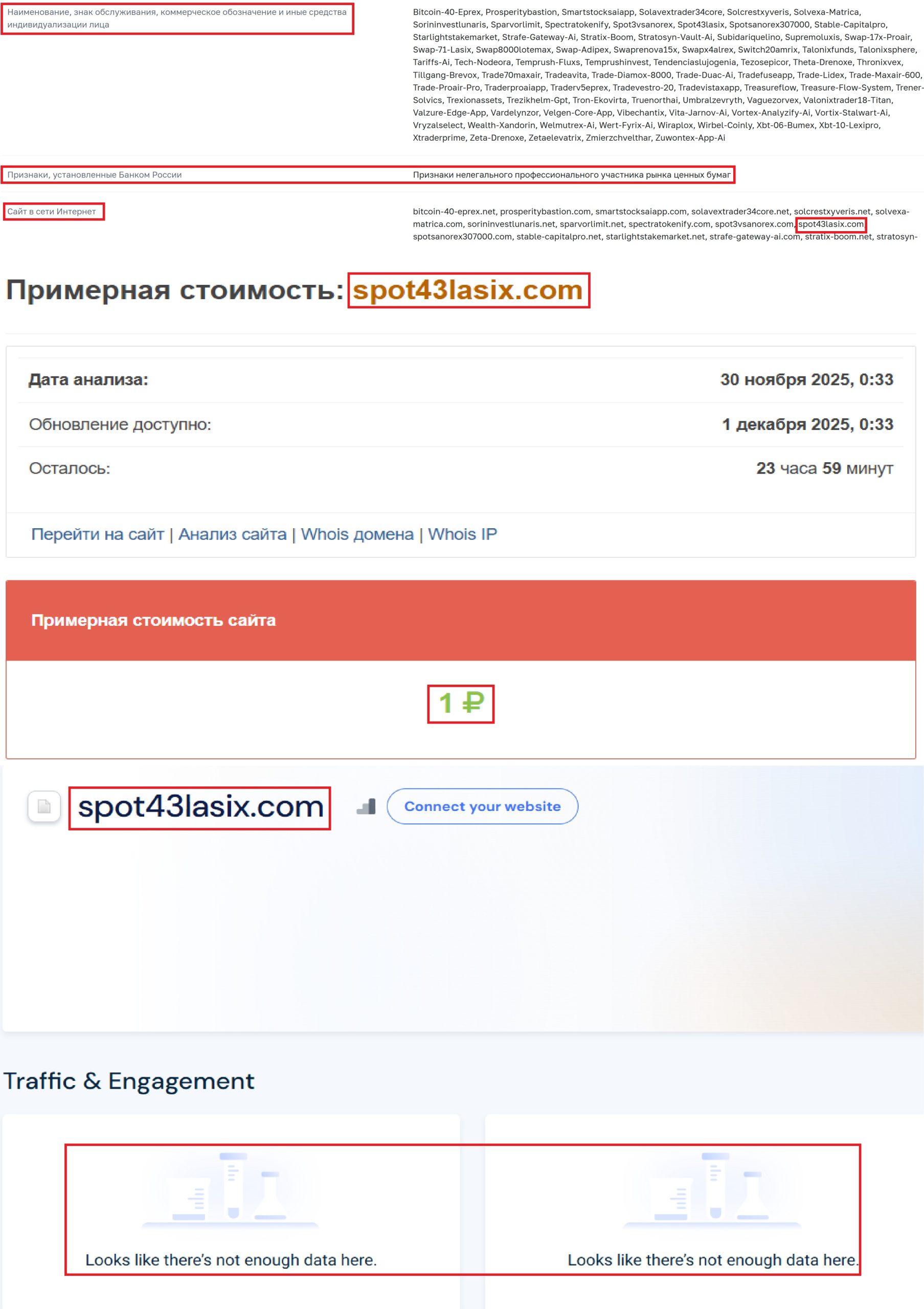 Фальшивый брокер Spot +4.3 Lasix (spot43lasix.com). Отзывы и возврат денег - 3