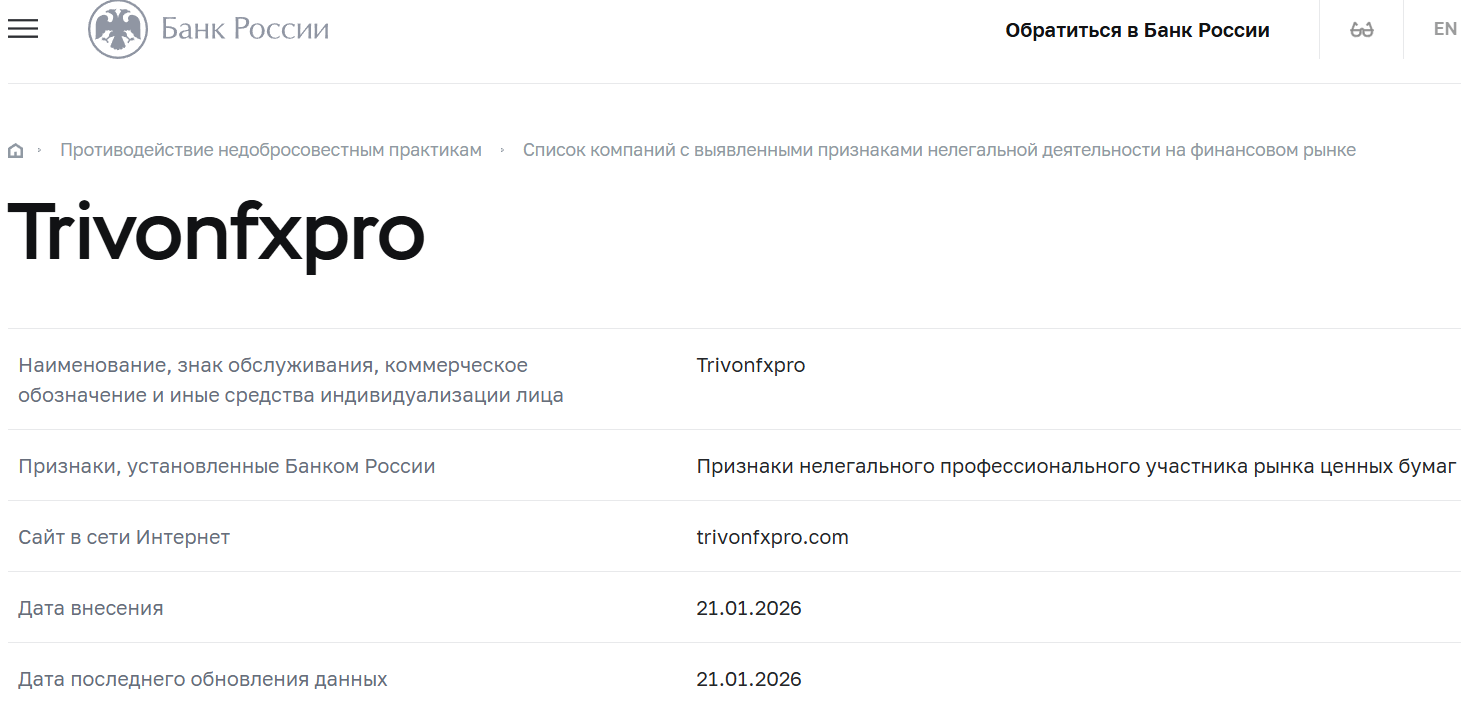 Брокер-мошенник Trivon FXPRO (trivonfxpro.com). Отзывы и возврат денег - 4