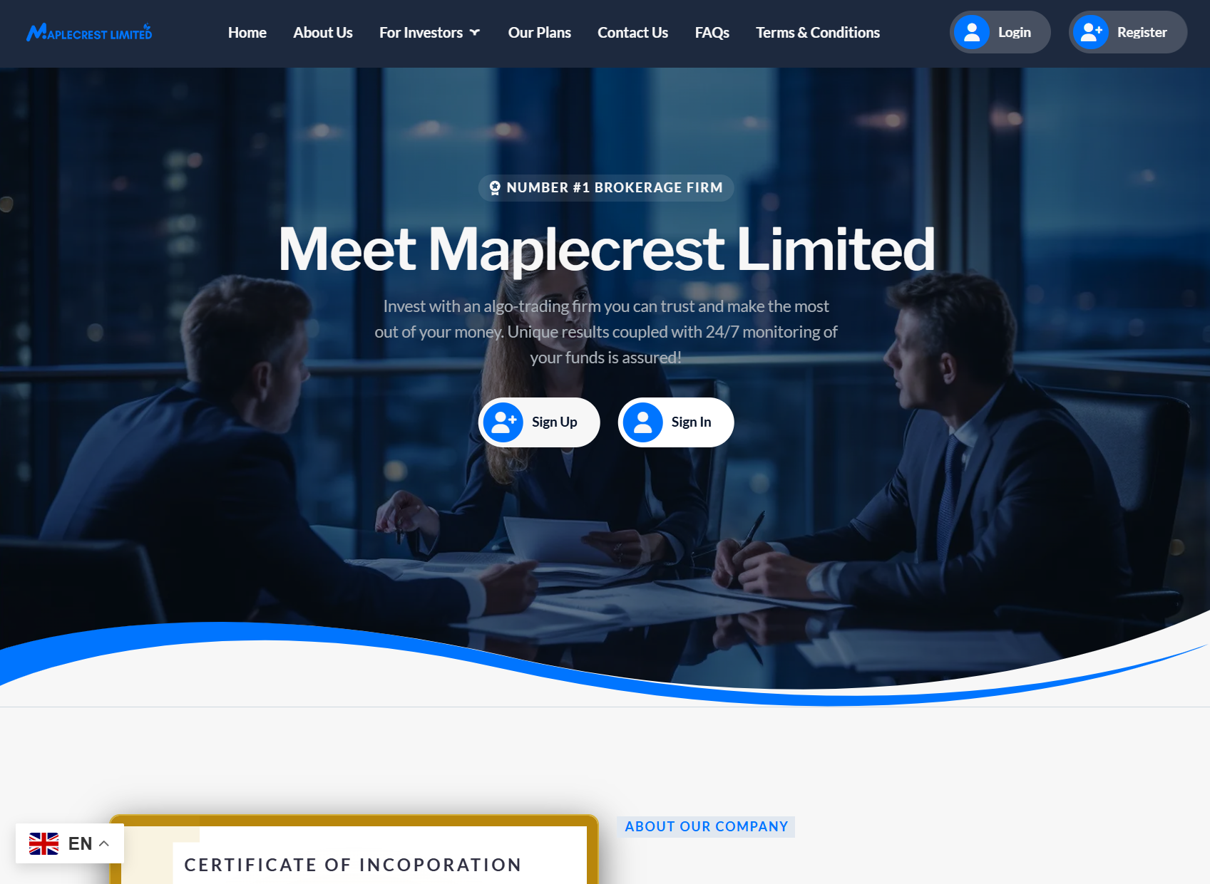 Фальшивый брокер Maplecrest Limited (maplecrestlimited.com). Отзывы и возврат денег - 1