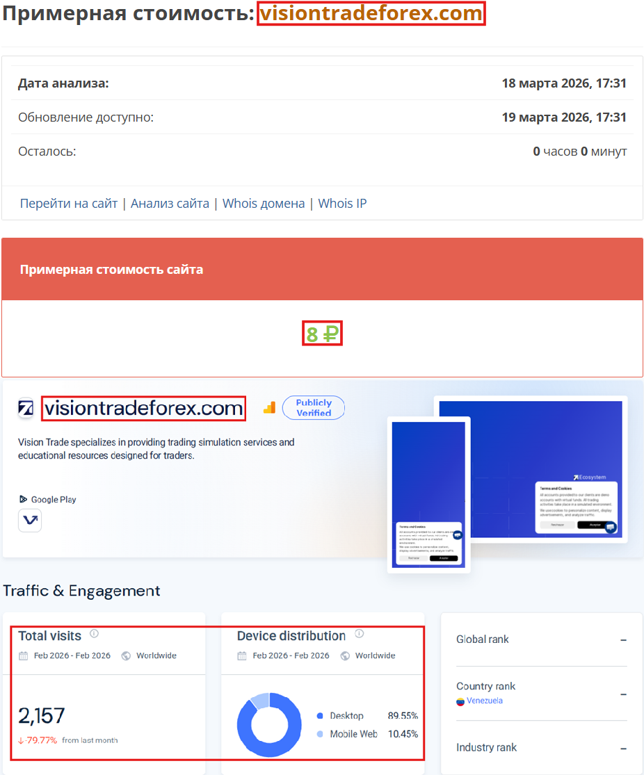 Фальшивый брокер Vision Trade (visiontradeforex.com). Отзывы и возврат денег - 3