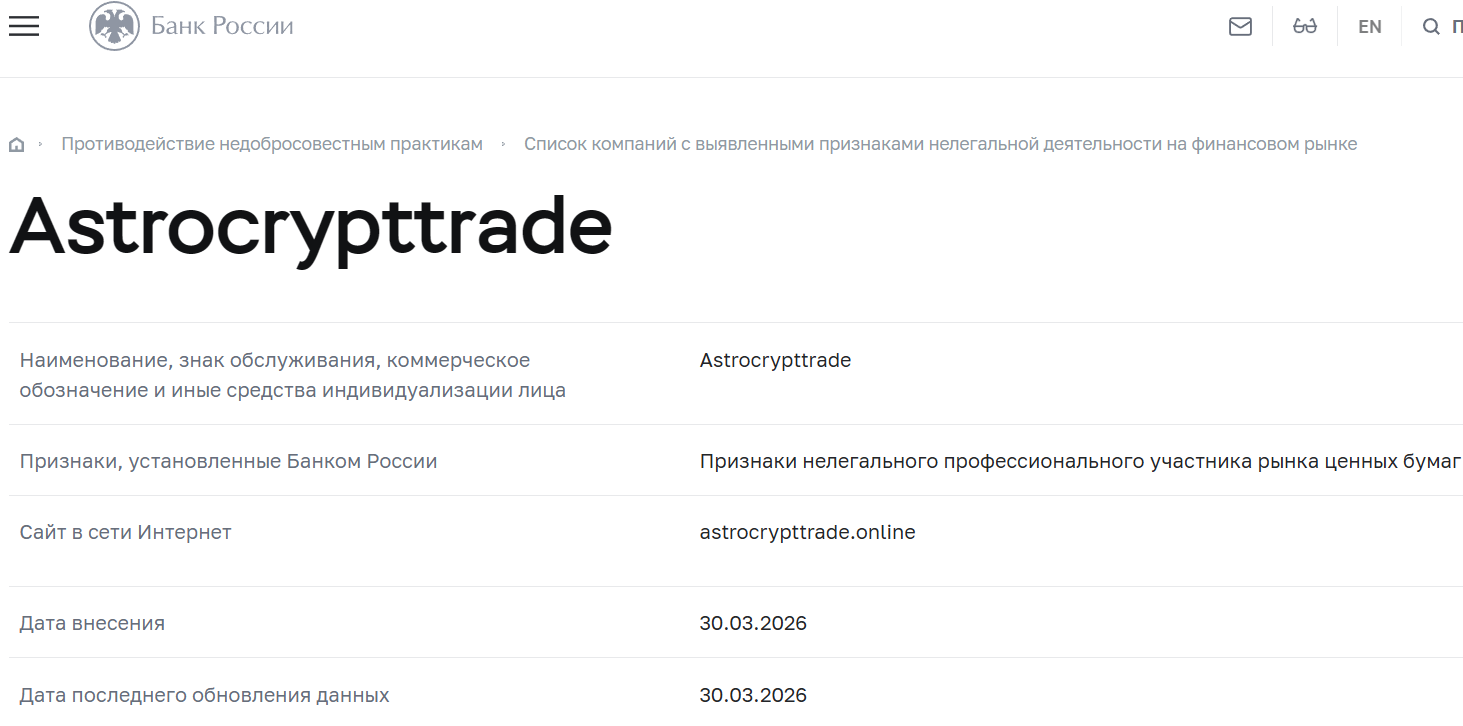 Фальшивый брокер Astro Crypto FXTrade  (astrocrypttrade.online). Отзывы и возврат денег - 4