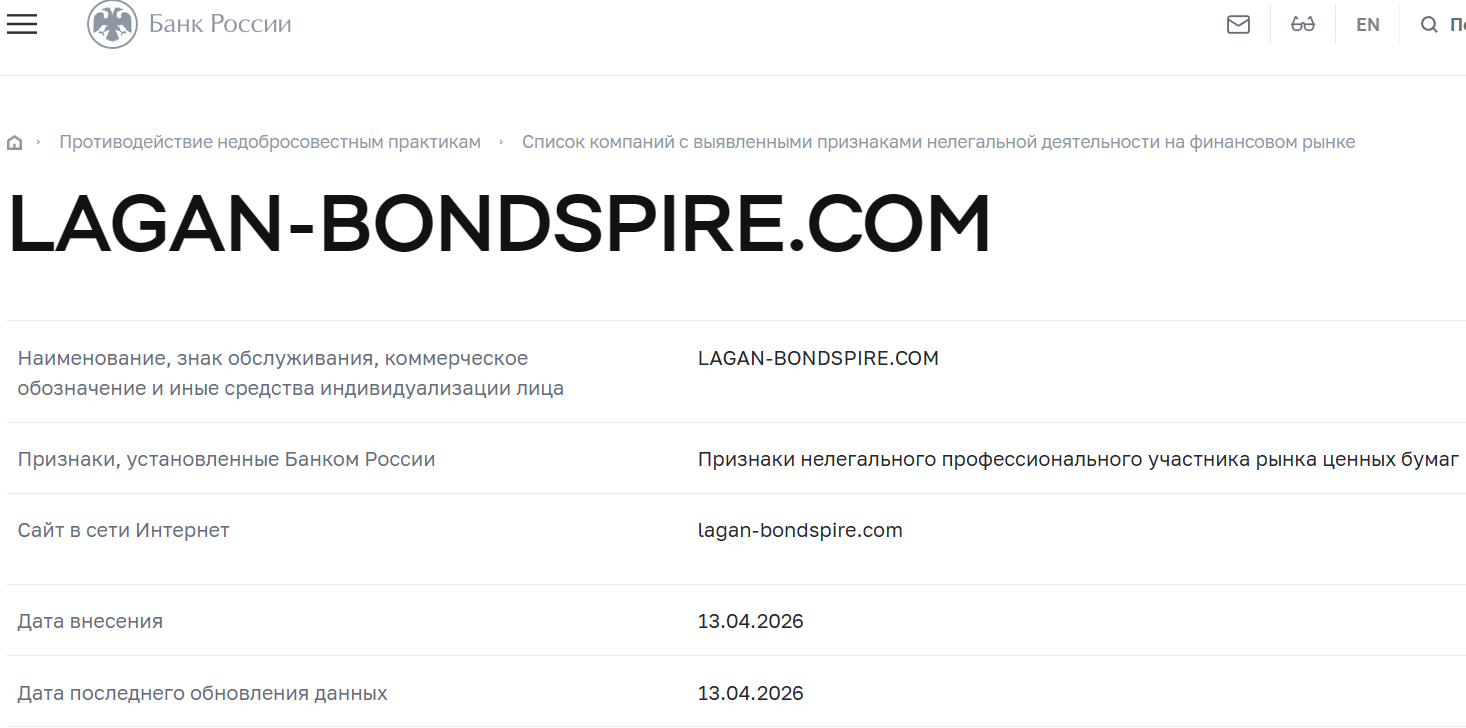 Мошеннический брокер Lagan Bondspire (lagan-bondspire.com). Отзывы и возврат денег - 4
