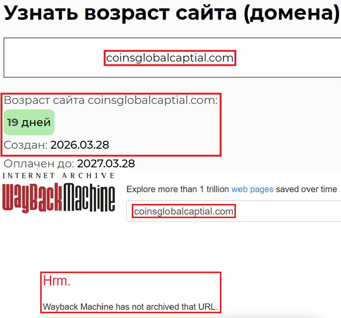 Фальшивый брокер Coins Global Capital (coinsglobalcaptial.com). Отзывы и возврат денег - 3