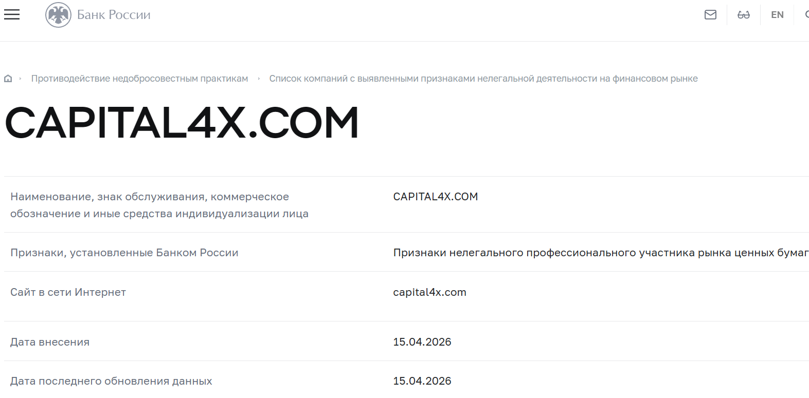 Фальшивый брокер Capital 4X (capital4x.com). Отзывы и возврат денег - 4