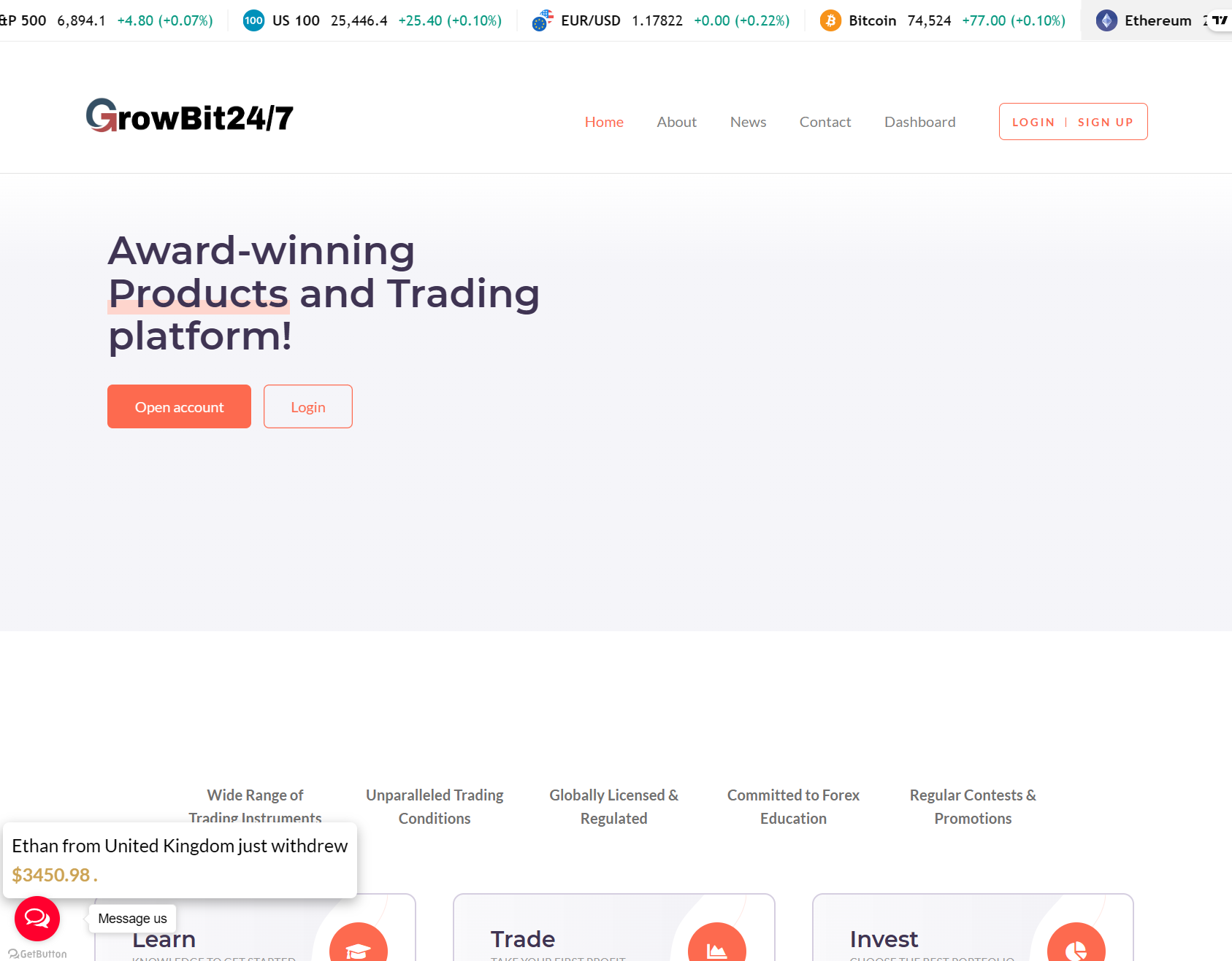 Нелицензированный брокер GrowBit24/7 (growbit247.org). Отзывы и возврат денег - 1