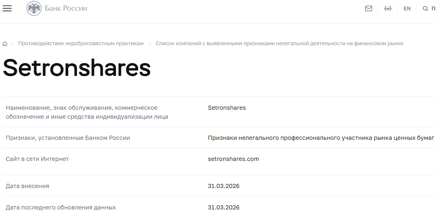 Мошеннический брокер Setron Shares (setronshares.com). Отзывы и возврат денег - 4