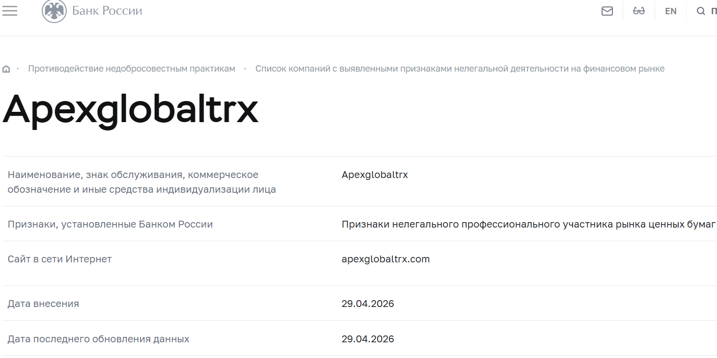 Лжеброкер Apex Global (apexglobaltrx.com). Отзывы и возврат денег - 4