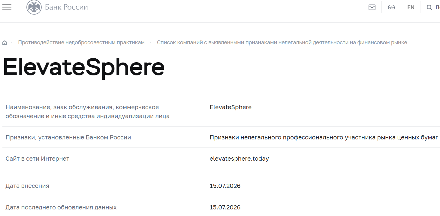 Фальшивый брокер ElevateSphere (elevatesphere.today). Отзывы и возврат денег - 4