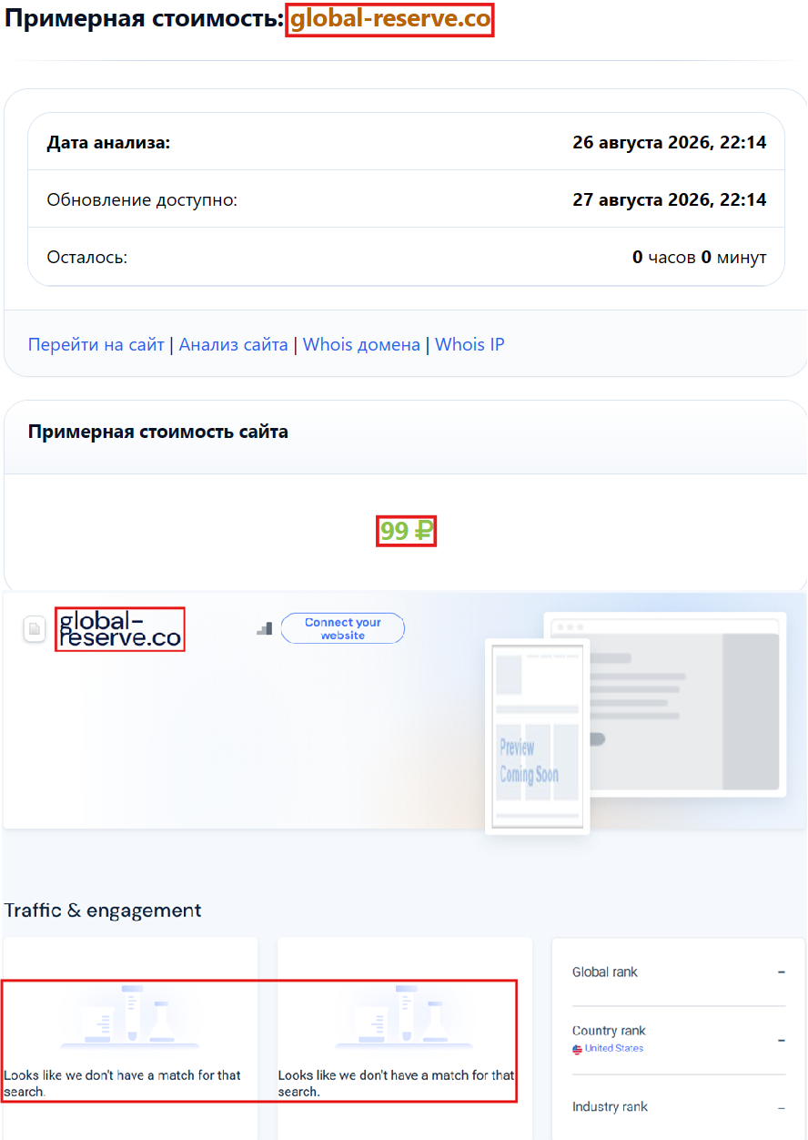 Нелицензированный брокер Global Reserve (global-reserve.co). Отзывы и возврат денег - 3