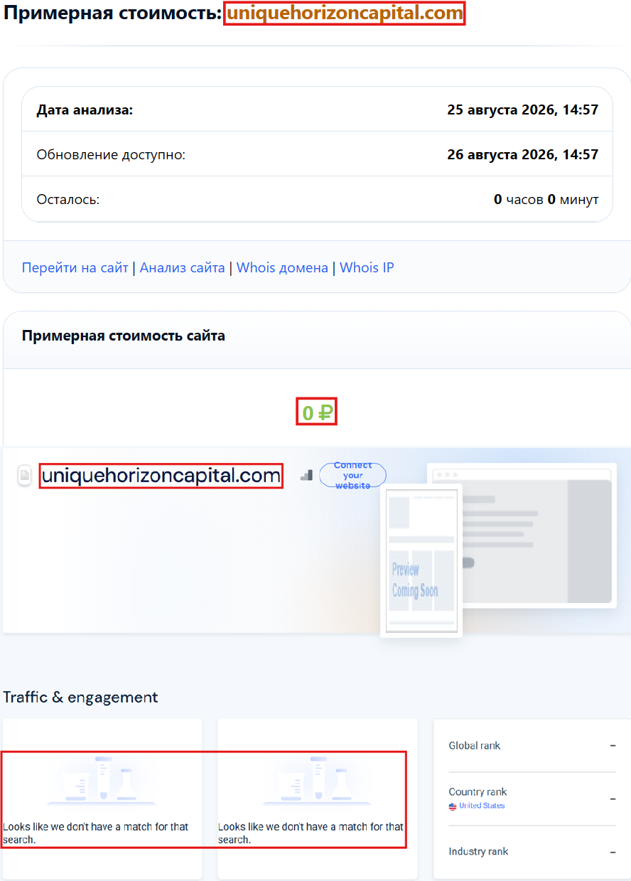 Нелицензированный брокер Unique Horizon Capital (uniquehorizoncapital.com). Отзывы и возврат денег - 3