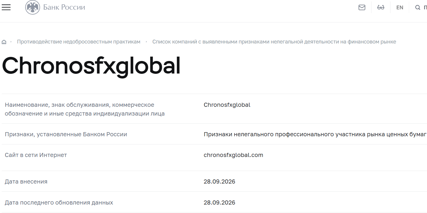 Нелицензированный брокер Chronos (chronosfxglobal.com). Отзывы и возврат денег - 4