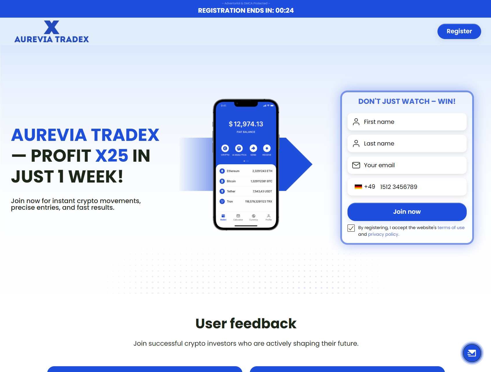 Фальшивый брокер Aurevia Tradex (cryptoxcash.online). Отзывы и возврат денег - 1